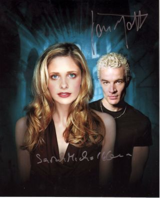 Buffy - James Marsters & Sarah Michelle Gellar Autograph Signed Pp Photo Poster
