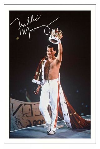 Freddie Mercury Signed 12x8 Photo Print Autograph Queen Bohemian Rhapsody