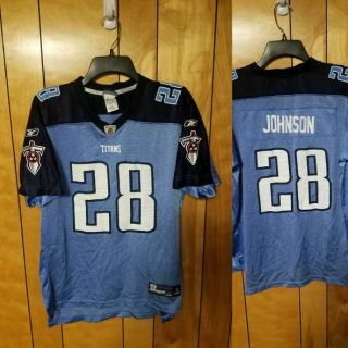 Tennessee Titans Football Jersey Reebok Youth Kids Xl Blue Chris Johnson 28 Nfl