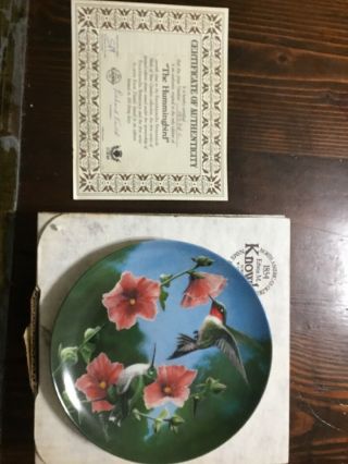Vintage Edwin M Knowles Birds Of Your Garden Hummingbird Plate Kevin Daniel 1986