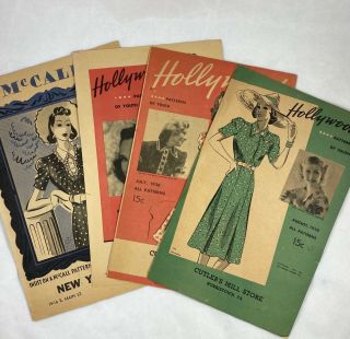 1930s Vintage Fashion Leaflets Pattern Booklet Hollywood 1938 1939 Mccall 1939