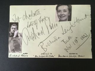 Richard Pasco / Barbara Leigh Hunt / Louise Lombard - Signed Vintage Page