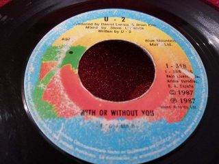 U2 ‎– With Or Without You - Rare Guatemala - 45rpm Single