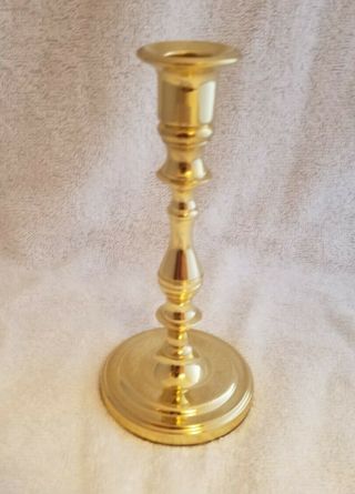 Vintage 6 3/4 " Baldwin Polished Brass Candlestick Made In Usa