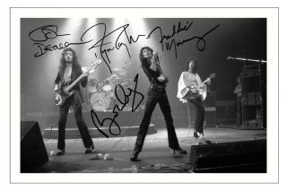Queen Fully Signed Autograph 12x8 Photo Signature Print Music Freddie Mercury