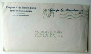 1960 Signed Letter From George M.  Wallhauser House Of Representatives
