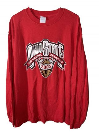 Ohio State Buckeyes 2002 Vintage Osu L/s T Shirt National Champions Size Xl