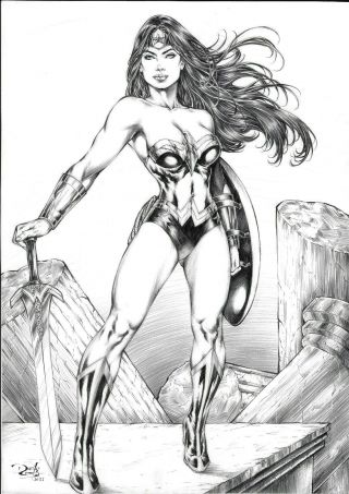 Wonder Woman (11 " X17 ") By Darcilio Costa - Ed Benes Studio