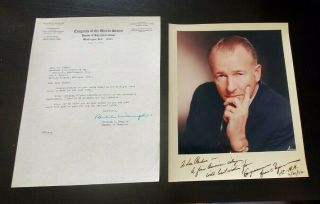 U.  S.  House Of Rep Bill Wampler Signed Photo & 1972 Letter Congress Letterhead