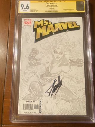 Ms.  Marvel 1 5/06 Cgc 9.  6 Sketch Variant Ss Stan Lee