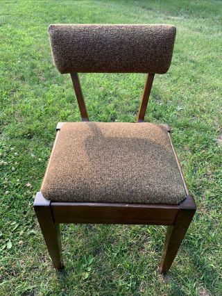 Vintage Mid Century Modern Singer Sewing Chair Or Stool W/ Back