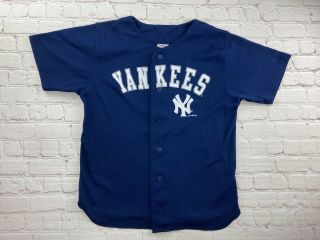 Mlb York Yankees Derek Jeter Blue Baseball Jersey Youth Kids Xl (18)