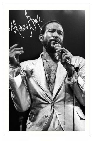 Marvin Gaye Signed Autograph Photo Gift Signature Print Music