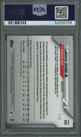 2020 Topps Chrome Sapphire Edition Red Refractor Lamonte Wade Jr Twins RC PSA 10 2