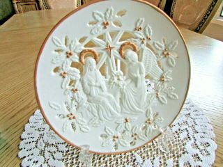 Lenox Porcelain Pierced Collector Plate The Annunciation 1995 Nativity 8.  75 "