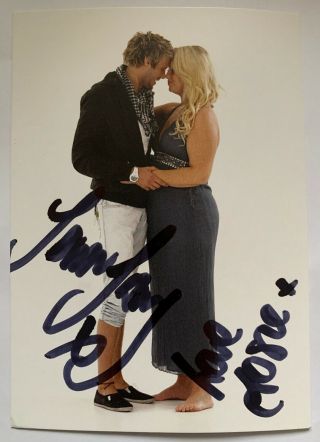 Big Brother Hand Signed Photo Card Josie Gibson And John James