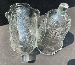 2 Homco Angel Peg Votive Cup Glass Candle Holders Scalloped Top