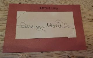 George Howard Earle Iii Governor Of Pennsylvania Signed Vintage Card (d.  1974)