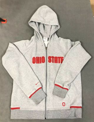 Nike Team Ohio State Youth Full Zip Hoodie Hooded Sweatshirt Size Medium 8 - 10