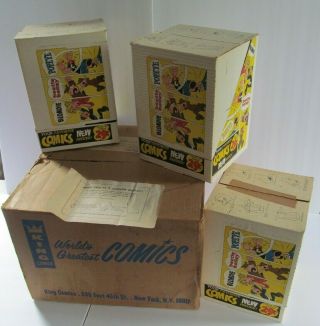 Rare Vintage Comic Book Display Boxes,  Case King Comics,  Popeye Beetle Bailey,