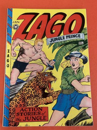 Zago Jungle Princess 3 (1949 Fox) Vintage Golden - Age Comic Book - Kamen Art