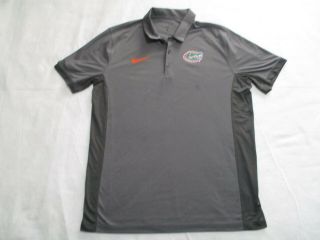 Nike Florida Gators Polo Shirt Adult Large Black Gray Football Drifit Uf Men