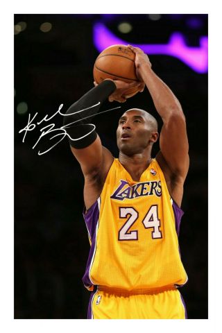Kobe Bryant Signed Autograph A4 Photo Print Nba Basketball Lakers La