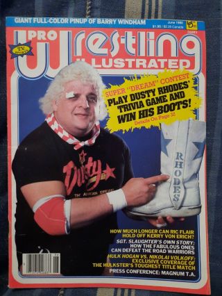 Pro Wrestling Illustrated Pwi June 85 Dusty Rhodes W/ Barry Windham Poster.
