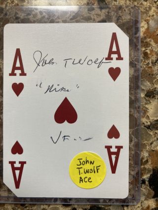 John T.  “mike” Wolf Ww2 Ace Signed Playing Card