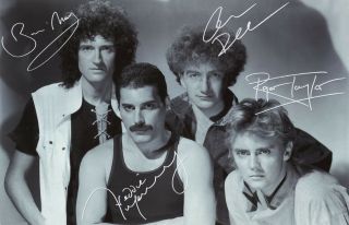 Queen Entire Group Autograph Signed Pp Photo Poster Freddie Mercury