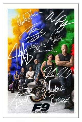 Fast Furious 9 Cast Multi Signed Autograph Photo Gift Signature Print