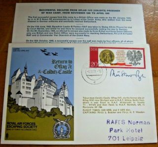 Rafes Sc1 Peter Storie Pugh Mc Signed Return To Oflag 7c Colditz Castle Cover
