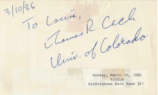 Thomas Cech - Signed Album Page (nobel Prize In Chemistry)