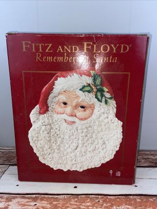 2004 Fitz And Floyd Classics - Canape Plate " Remembering Santa”