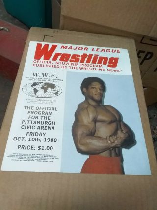 Tony Atlas Pittsburgh,  Pa Civic Arena Wrestling Program Oct.  10th,  1980 Wwf