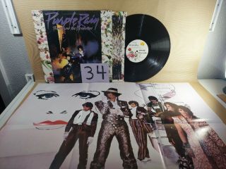 Prince And The Revolution Purple Rain Vinyl Lp W/ Poster 1984 Wb 25110 - 1 Vg,  /ex