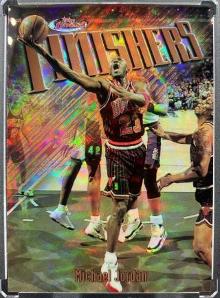 Michael Jordan 1997 1998 Topps Finest Refractor Finishers Gem Quality Hof Bulls