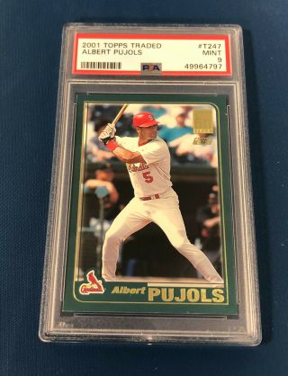 Albert Pujols 2001 Topps Traded Rookie Graded Psa 9 01’ Rc T247 Iconic