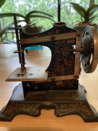 Antique Miniature Hand - Cranked Sewing Machine