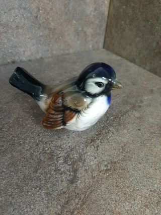 Goebel China Bird,  Figurine,  Blue Brown Sparrow,  West Germany