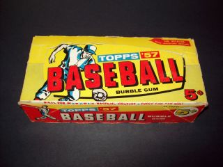 1957 Topps 5¢ Dated Empty Wax Display Box G/vg Tough