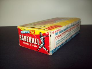 1957 Topps 5¢ dated empty wax display box G/VG tough 3