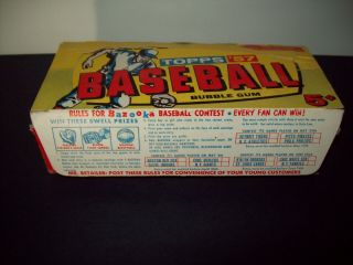 1957 Topps 5¢ dated empty wax display box G/VG tough 4