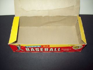 1957 Topps 5¢ dated empty wax display box G/VG tough 5