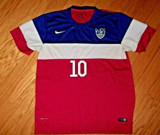 Donovan 10 Usa National Soccer Team 2014 Nike Red Adult Jersey Sz.  Large Euc