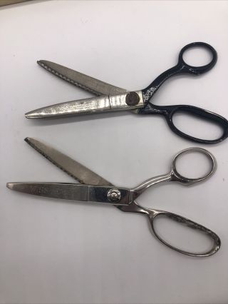 Vintage J.  Wiss Pinking Shears Scissors 1970408 & 1965443 TWO PAIR 3