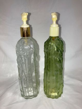Vintage Avon Asparagus “garden Fresh” Glass Bottle Lotion Or Soap Pump Dispenser