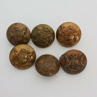 South African Defence Force Set Of 6 16mm Buttons Various Makers