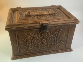 Vintage Lerner Wood Treasure Chest Plastic Sewing Box Craft Storage Tray
