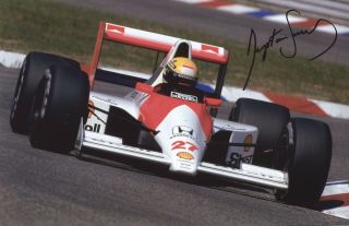 Ayrton Senna Autograph Signed Pp Photo Poster
